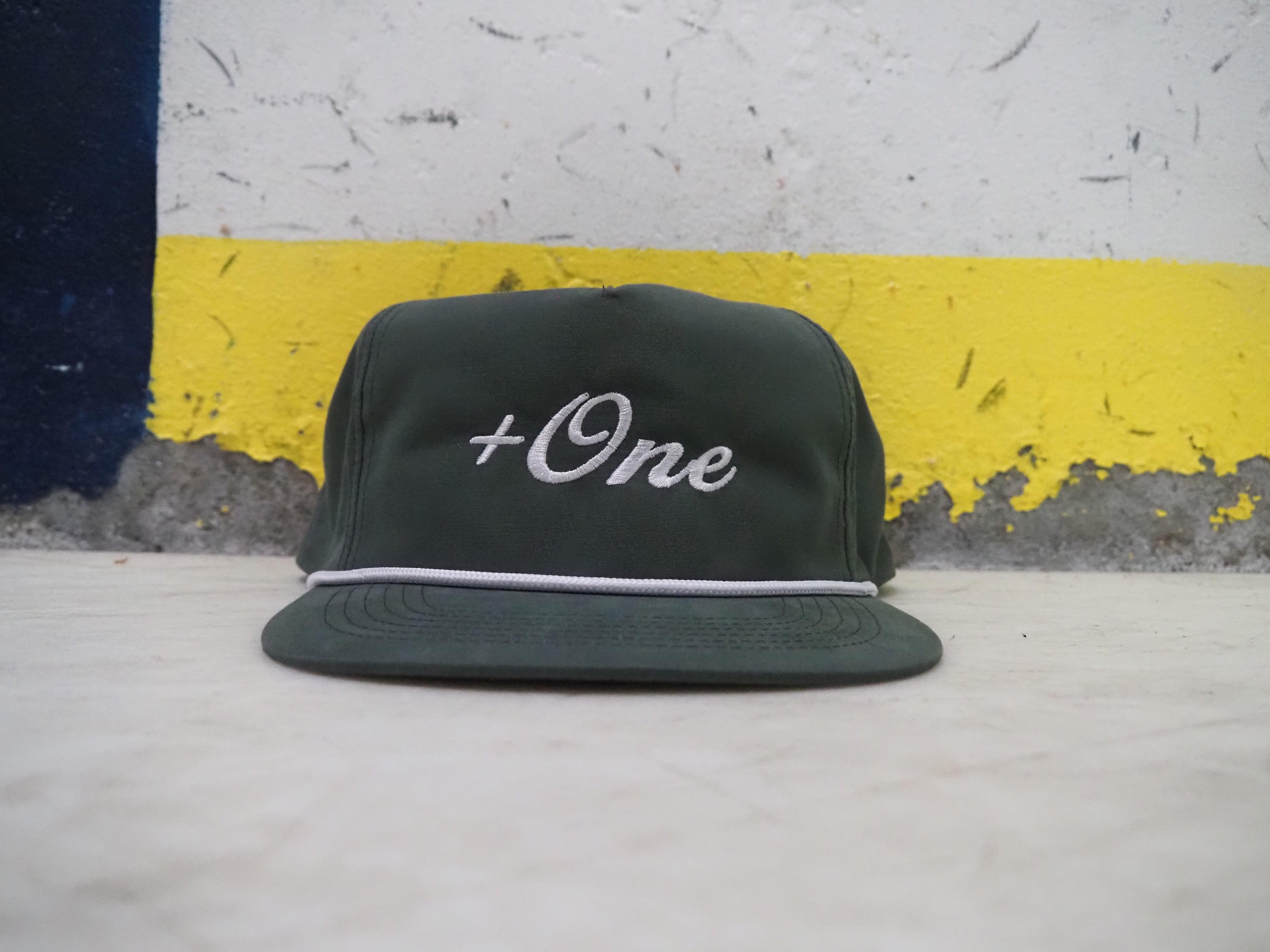 Plus One Rope Hat - sage and white